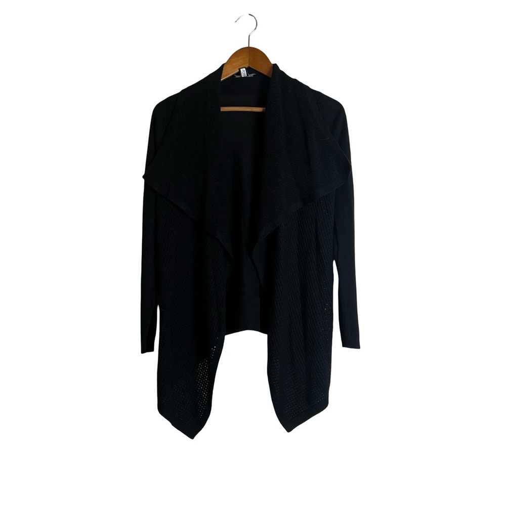 Ann Taylor black merino wool blend shrug cardigan